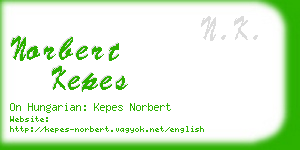 norbert kepes business card